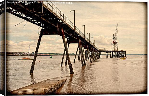  The River Mersey’s Tranmere Oil Terminal Grunged Canvas Print by Frank Irwin