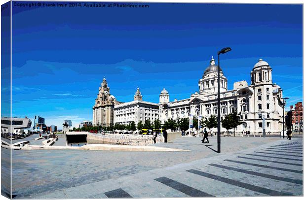  Liverpool’s ‘Three Graces’ as a painting Canvas Print by Frank Irwin