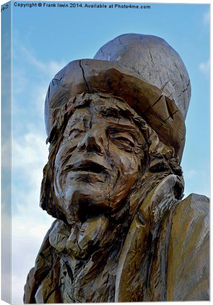 Llandudno's Tree carving of The Mad Hatter Canvas Print by Frank Irwin