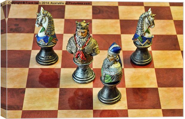  A Few Chess Pieces on a chess board Canvas Print by Frank Irwin