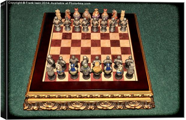 Complete Medieval chess set Canvas Print by Frank Irwin