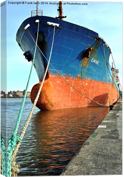  MV Emine off-loading in Birkenhead Docks, Canvas Print by Frank Irwin