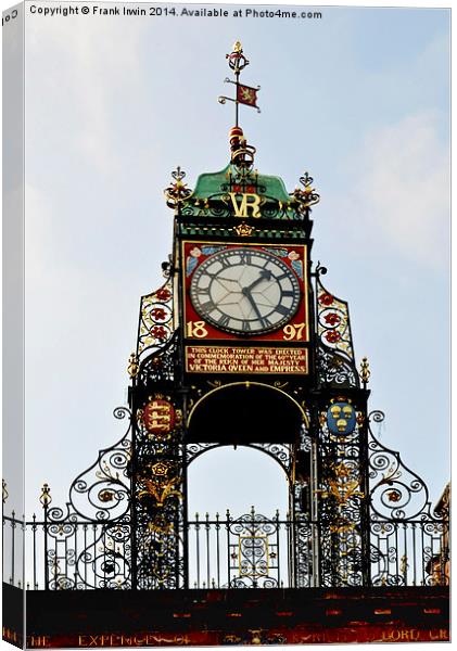  Chester’s famous Eastgate Clock Canvas Print by Frank Irwin