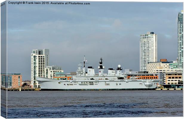  HMS Illustrious berthed in Liverpool Canvas Print by Frank Irwin