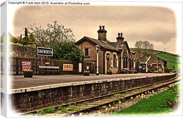  Oakworth Station with “Grunged” effect Canvas Print by Frank Irwin