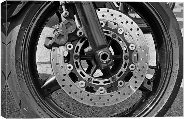  Motorcycle disc brake Canvas Print by Frank Irwin