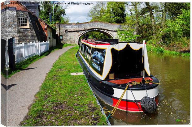  A Canal Narrowboat on the Shropshire Union canal Canvas Print by Frank Irwin