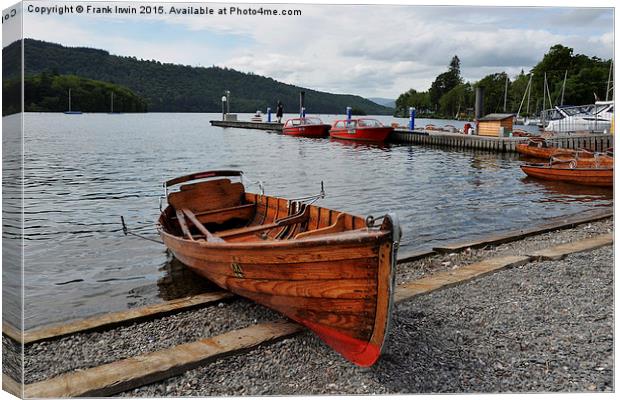  A rowing boat on Windermere Canvas Print by Frank Irwin