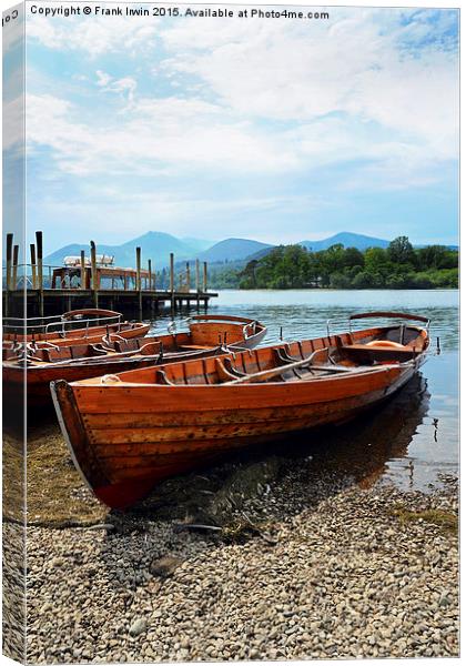  Rowing boats for hire on Derwentwater. Canvas Print by Frank Irwin