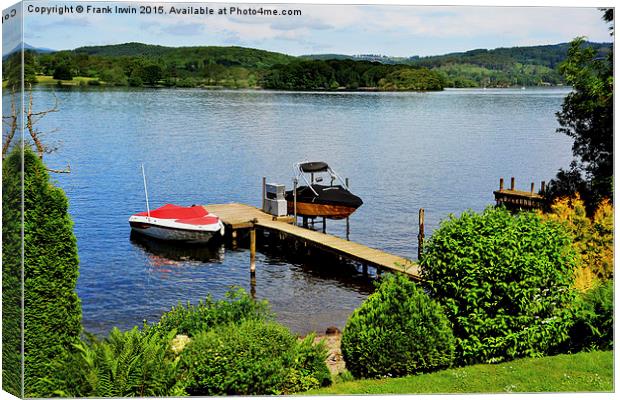  Windermere from a hotel garden Canvas Print by Frank Irwin