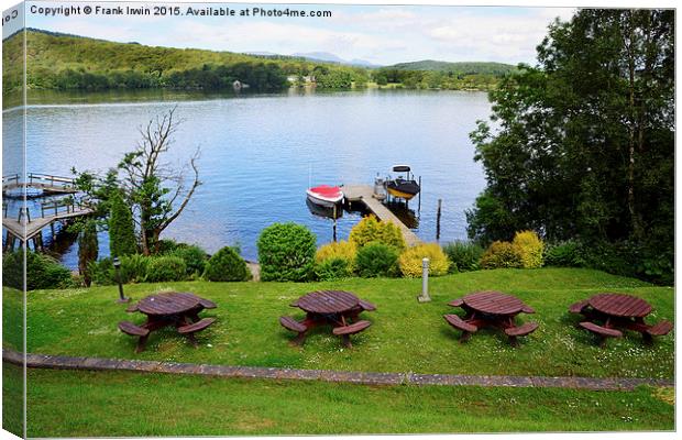  Windermere from a hotel garden Canvas Print by Frank Irwin