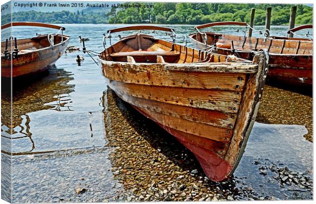  A Rowing boat on Derwent Water Canvas Print by Frank Irwin