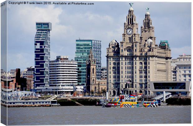  Dazzla ship "Snowdrop" passing Liverpool's Front Canvas Print by Frank Irwin