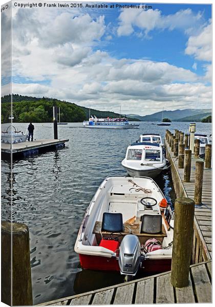  Windermere, a cruise boat passes by. Canvas Print by Frank Irwin
