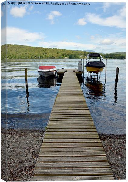  Mooring pier from a local lakeside hotel Canvas Print by Frank Irwin