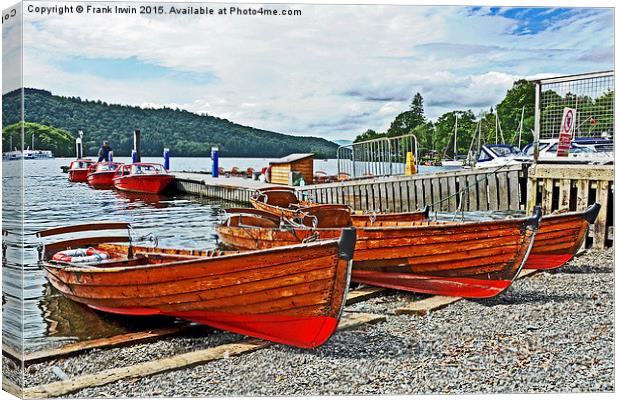  Rowing boats for hire on Windermere Canvas Print by Frank Irwin