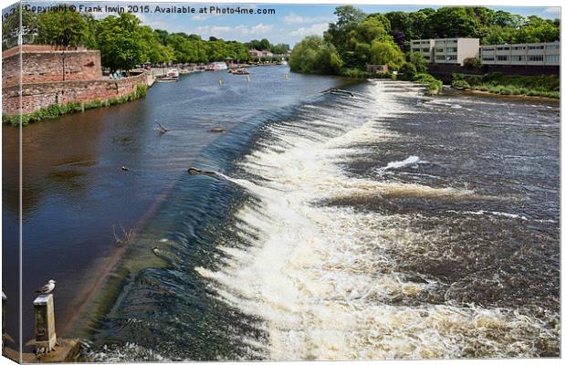  The weir at Chester on the River Dee Canvas Print by Frank Irwin