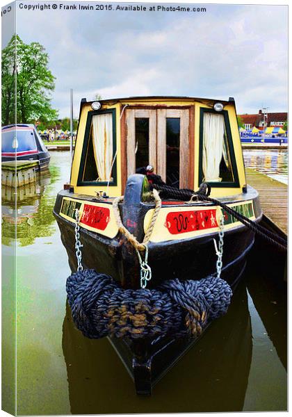  A large canal boat at Stratford-on-avon Canvas Print by Frank Irwin
