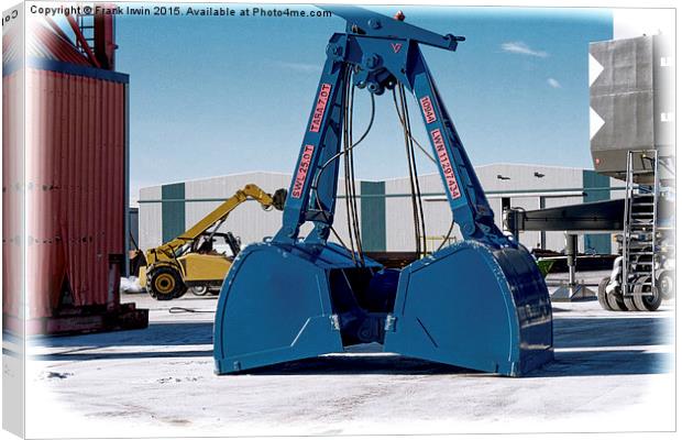  Clamshell crane bucket (Grunged effect) Canvas Print by Frank Irwin