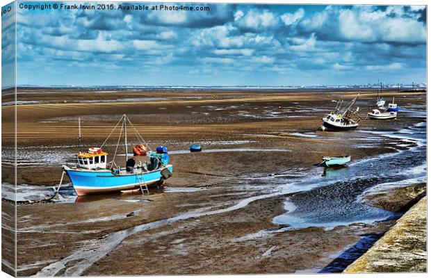  Boats at Hoylake waiting for the tide Canvas Print by Frank Irwin