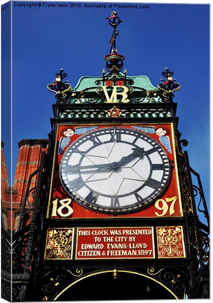  Chester’s famous Eastgate Clock Canvas Print by Frank Irwin