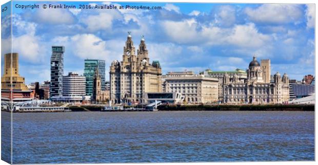 Liverpool's famous "Three Graces." Canvas Print by Frank Irwin