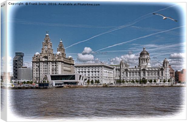 Liverpool's Iconic "Three Graces" Canvas Print by Frank Irwin