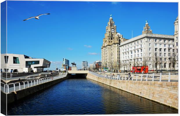 Liverpool's iconic waterfront Canvas Print by Frank Irwin