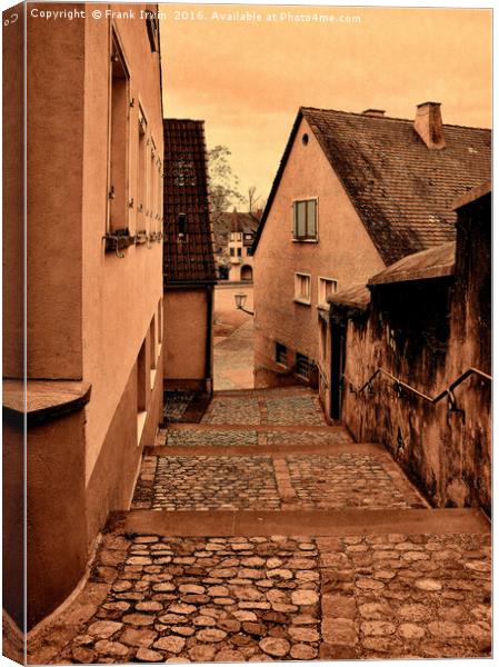 Steep hill in Breisach, Germany (grunged) Canvas Print by Frank Irwin