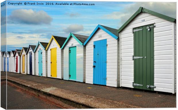 Colourful Beach huts on Paignton sea front. Canvas Print by Frank Irwin