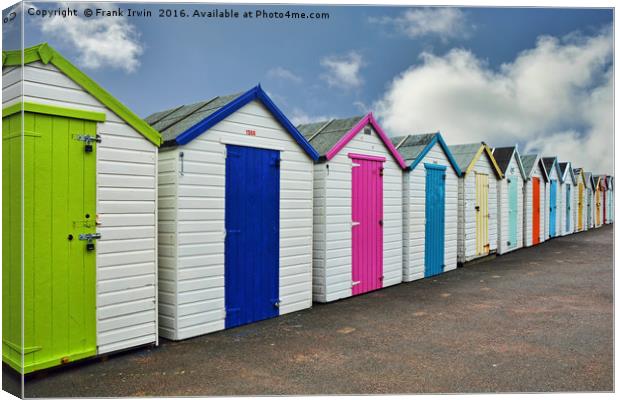 Colourful beach huts at paignton sea front Canvas Print by Frank Irwin