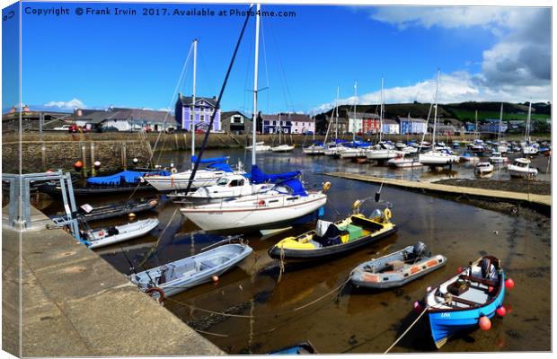 Aberaeron Harbour, Tide out! Canvas Print by Frank Irwin