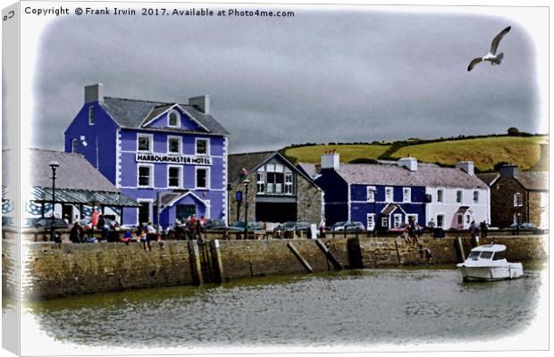 Aberaeron Harbour (Oil painting effect) Canvas Print by Frank Irwin