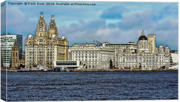 Liverpool's Three graces -artistic form. Canvas Print by Frank Irwin