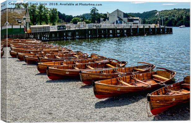 Rowing boats on Windermere Canvas Print by Frank Irwin