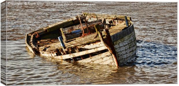 Dereliction on view off Heswall Beach, Wirral, UK Canvas Print by Frank Irwin