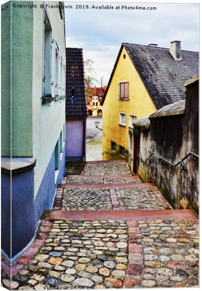 A quiet rising path between properties in Breisach Canvas Print by Frank Irwin