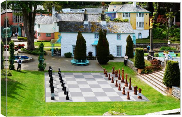 Portmeirion village "Chess set." Canvas Print by Frank Irwin