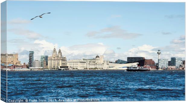 Liverpool’s Waterfront & ‘Three Graces’ Canvas Print by Frank Irwin