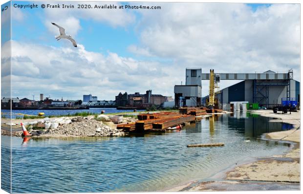 Birkenhead Docks, East Float Canvas Print by Frank Irwin