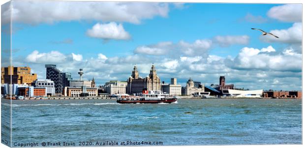 A Ferry Boat passes the Three Graces Canvas Print by Frank Irwin