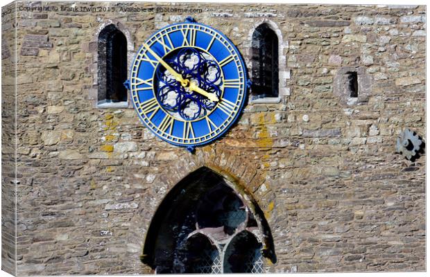 St Davids cathedral clock Canvas Print by Frank Irwin
