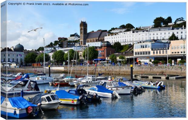 Motor boats close to Torquay town Centre  Canvas Print by Frank Irwin