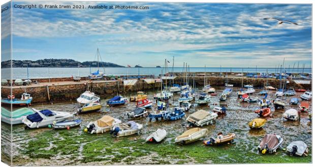 Tide out in Paignton Harbour Canvas Print by Frank Irwin