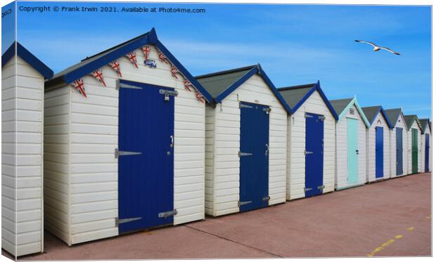 Beach huts on Paignton seafront Canvas Print by Frank Irwin