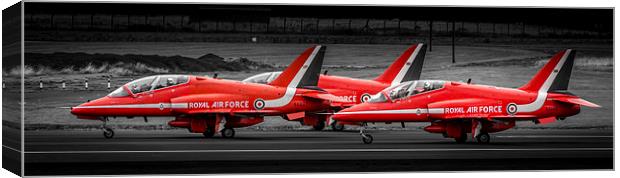 Red Arrows Threesome Take-Off Canvas Print by Gareth Burge Photography