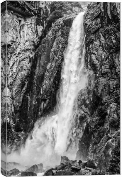 Lower Yosemite Falls, Yosemite National Park Canvas Print by Gareth Burge Photography