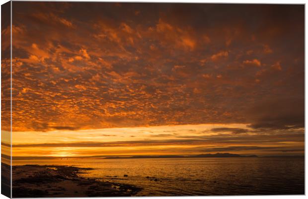 Arran Sky at Sunset Canvas Print by Gareth Burge Photography