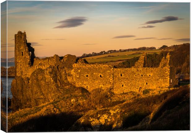 Dunure Castle Canvas Print by Gareth Burge Photography