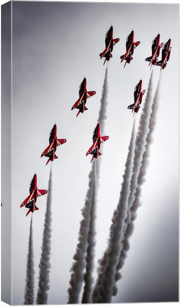 Red Arrows Reaching for the Sky Canvas Print by Gareth Burge Photography